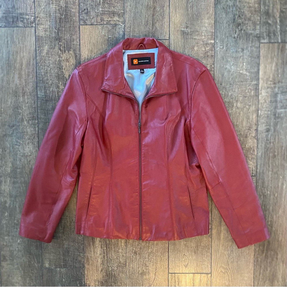 vintage wilson’s leather cherry red leather jacket